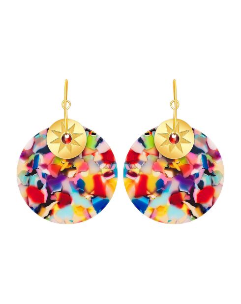 Créoles Astros en Acier multicolores