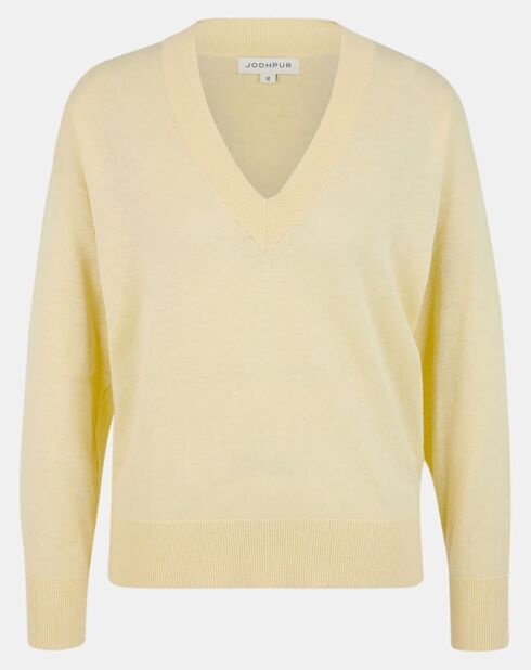 Pull droit en Lin & Coton Maelis jaune