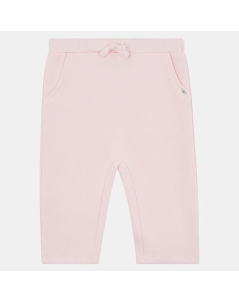 Pantaloni da jogging Ozara in felpa rosa in cotone biologico