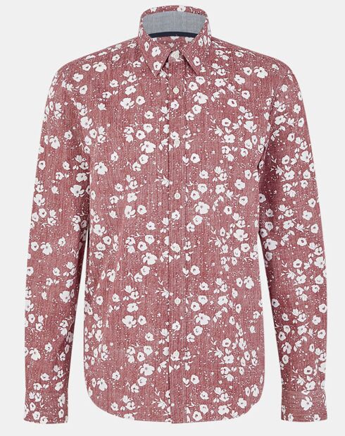 Camicia dritta floreale bordeaux Kifloral