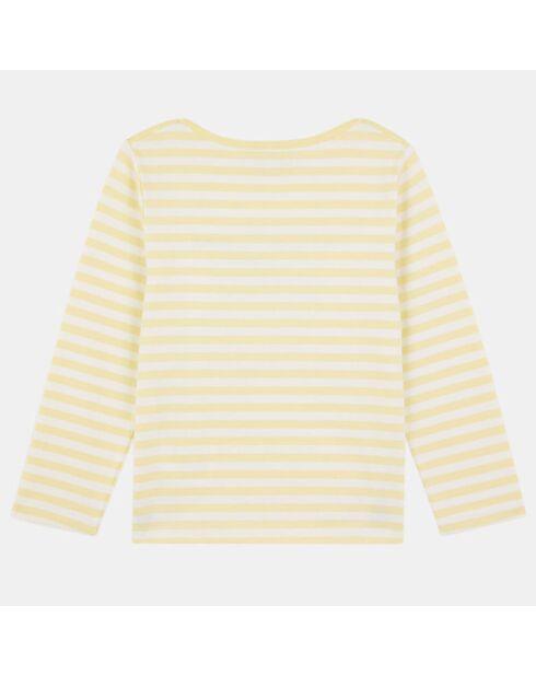 Marinière en Coton biologique Menra blanc/jaune