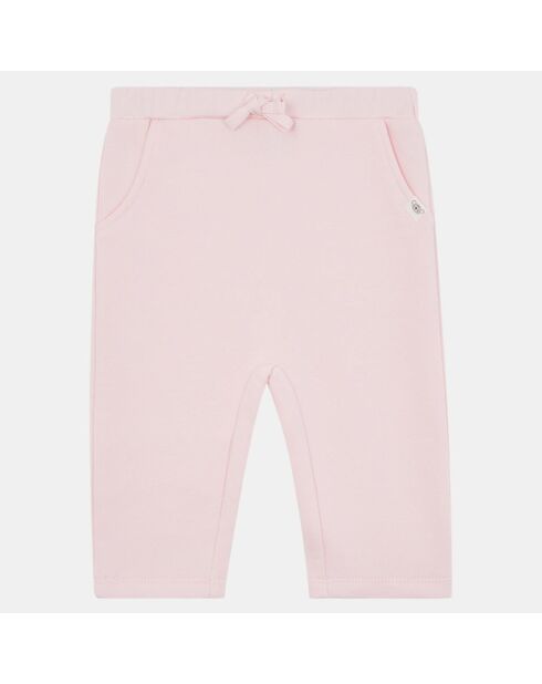 Pantaloni da jogging Ozara in felpa rosa in cotone biologico