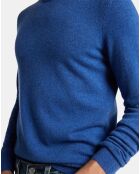 Pull 100% Cachemire Machron col rond bleu