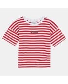 T-Shirt en Coton Divette à rayures rose/rouge