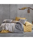 Parure housse de couette Nedra beige/gris