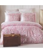 Parure housse de couette Paisley rose/blanc