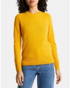 Pull 100% Cachemire Zabri col rond jaune