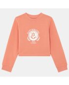 Sweat crop en Coton bio mélangé Dalhia orange