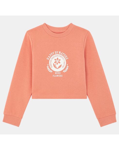 Sweat crop en Coton bio mélangé Dalhia orange