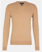 Pull 100% Cachemire Machve col V beige