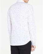 Chemise Slim Fit imprimé fantaisie blanche