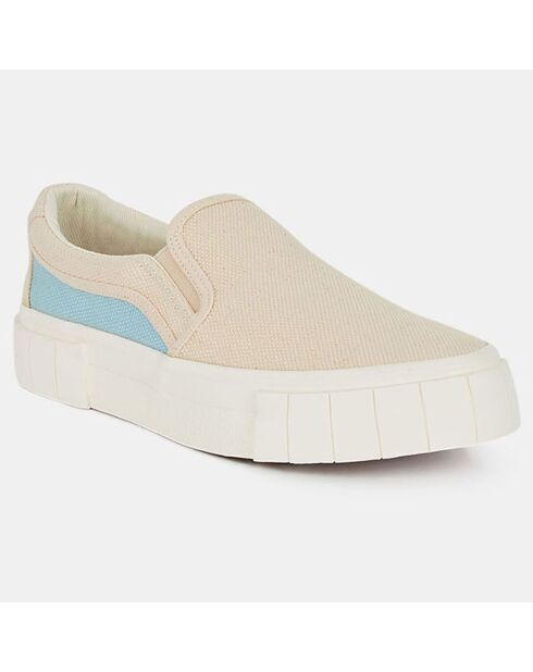 Slip On en Coton Bio Courtney beige/bleu