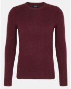 Pull en Cachemire & Laine Meps col rond bordeaux chiné