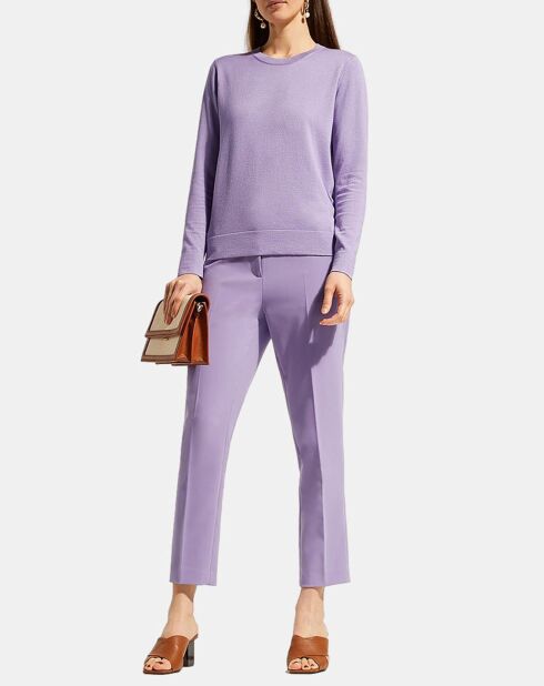 Pull en Maille fine Nya col rond violet parme