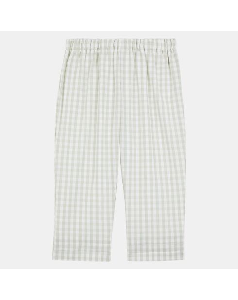 Pantalon Odilo en Coton vichy vert