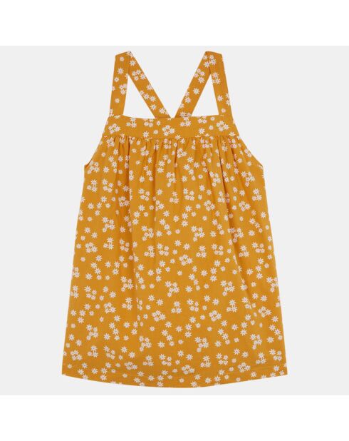 Top en Coton Verou imprimé floral moutarde