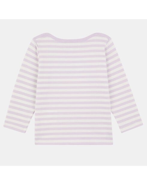 Marinière en Coton biologique Menra blanc/violet