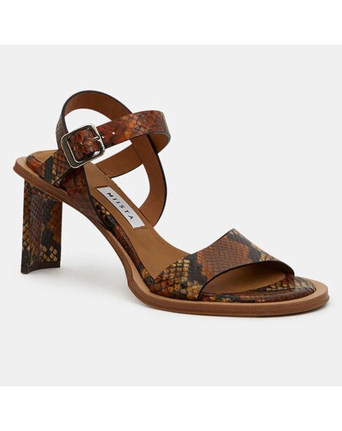 Sandali Essy in pelle marrone - tacco 8 cm