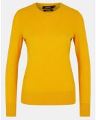 Pull 100% Cachemire Zabri col rond jaune