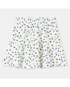 Jupe courte en Jersey de Coton bio Tatiana à cœurs blanc/bleu