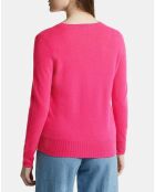 Pull 100% Cachemire Zocon col V rose