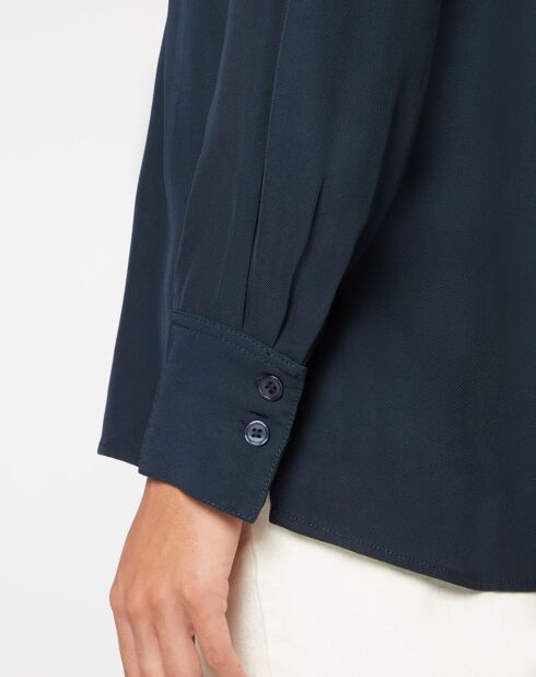 Chemise droite Croco bleu marine