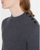 Pull en Cachemire & Laine Mesailor col rond gris foncé