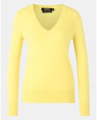 Pull 100% Cachemire Yocon col V jaune