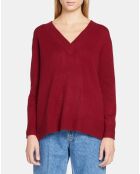 Pull 100% Cachemire Zoé col V profond rouge foncé