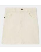 Jupe droite en Twill de Coton Mila écrue