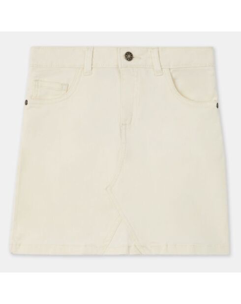Jupe droite en Twill de Coton Mila écrue