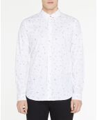 Chemise Slim Fit imprimé fantaisie blanche