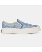 Slip On en Coton Bio Juno bleu/blanc