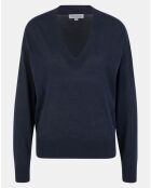 Pull droit en Lin & Coton Maelis bleu marine