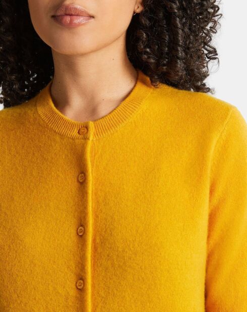 Cardigan 100% Cachemire Zacao jaune