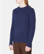 Pull en Cachemire & Laine Meps col rond bleu marine