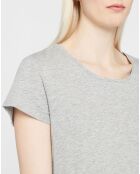 T-Shirt en Coton bio mélangé Noris droit gris