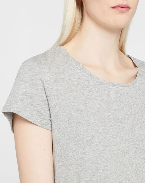 T-Shirt en Coton bio mélangé Noris droit gris