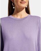 Pull en Maille fine Nya col rond violet parme