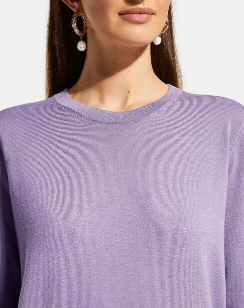 Pull en Maille fine Nya col rond violet parme