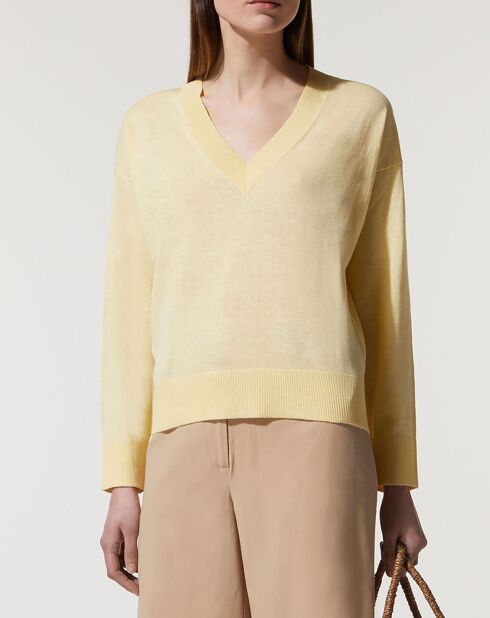 Pull droit en Lin & Coton Maelis jaune