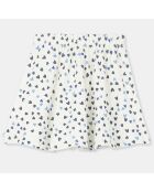 Jupe courte en Jersey de Coton bio Tatiana à cœurs blanc/bleu