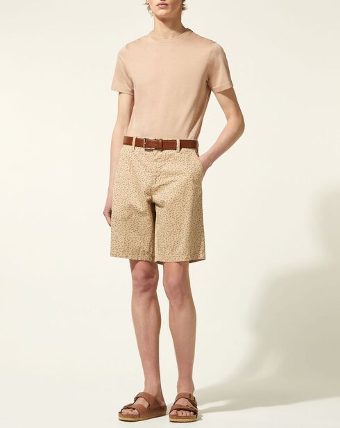 Bermuda Regular Fit Kumoti imprimé beige