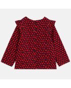 Blouse en Velours côtelé Cupa imprimé floral rouge