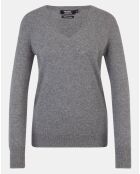 Pull 100% Cachemire Nocon col V gris foncé