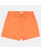 Short en Coton Moony taille haute orange
