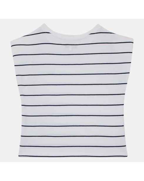 T-Shirt en Coton Mime à rayures blanc/bleu