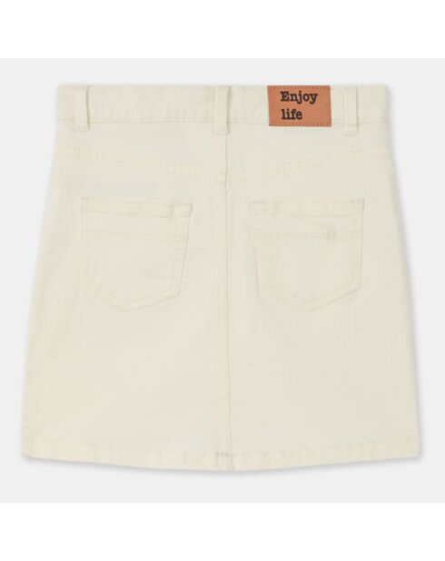 Jupe droite en Twill de Coton Mila écrue