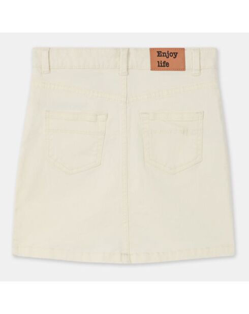 Jupe droite en Twill de Coton Mila écrue