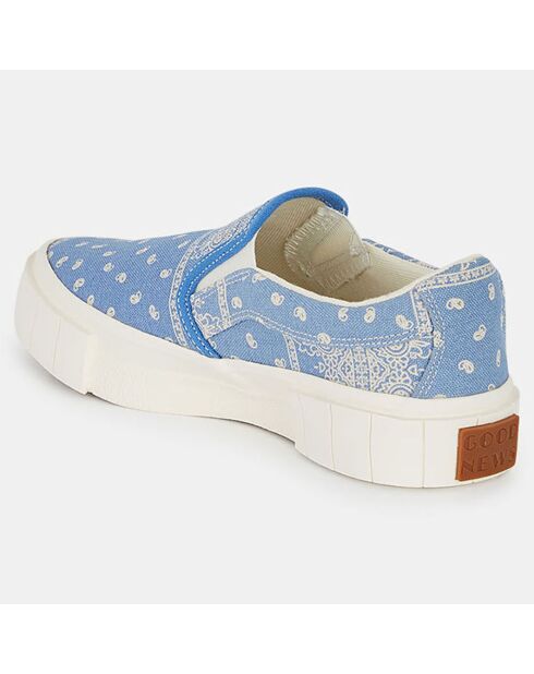 Slip On en Coton Bio Juno bleu/blanc